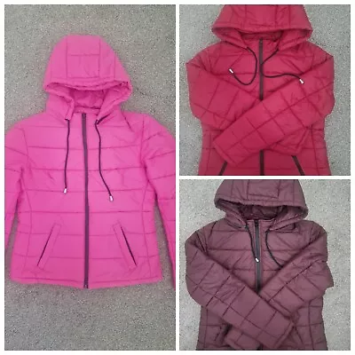 Buy Womens Ladies Puffer Padded Detachable Hooded Quilted Winter Soft Summer Jacket • 34.99£