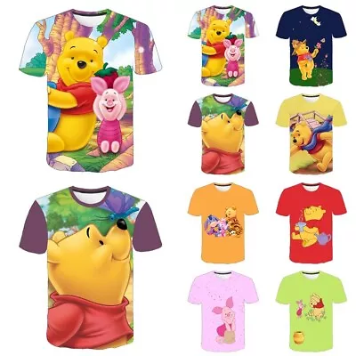 Buy Winnie The Pooh T-shirt Kids Boys Girls Car Short Sleeve Tee Shirt Summer Top • 6.66£