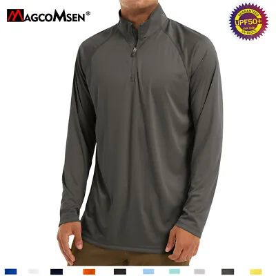 Buy UPF50 Mens Sun/Skin Protection Long Sleeve Shirts Anti-UV Golf Swimming T-Shirts • 17.99£