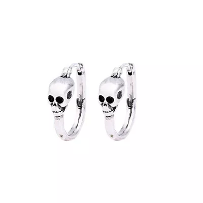 Buy Sterling Silver Gothic Punk Skull Head Earrings Dangle Drop Hoop Stud Jewelry UK • 4.27£