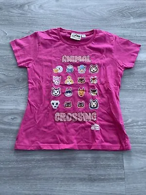 Buy Girls Pink Animal Crossing Tshirt Age 7-8 • 7£