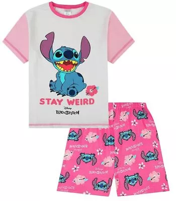 Buy New Girls Disney Stitch Pyjamas.top & Shorts.9-10,10-11 Or 12-13yrs • 7.95£