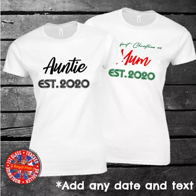 Buy Mum Auntie Grandma Sister Established - My First Christmas As... Ladies T-shirt • 9.99£