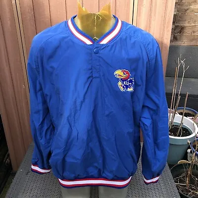 Buy Vintage STARTER University Of Kansas Jayhawks Pullover Jacket - Size M / Fits L • 29.99£