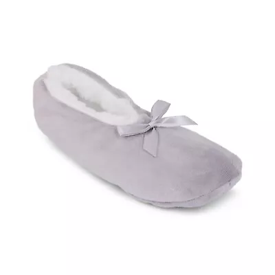 Buy Ladies Slippers Womens Girls Ballerina Fleece Lined Cosy Cozy Socks Warm NEW • 5.95£