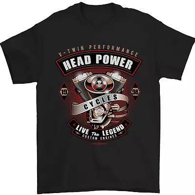 Buy Head Power Motorcycle Motorbike Biker Mens T-Shirt 100% Cotton • 8.49£