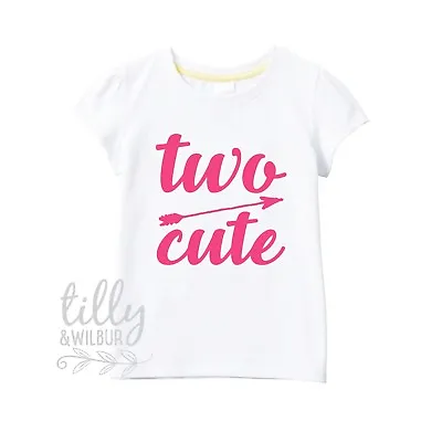 Buy Two Cute Girls Birthday T-Shirt, Second Birthday Gift, 2nd Birthday, I Am 2 Tee • 15.78£