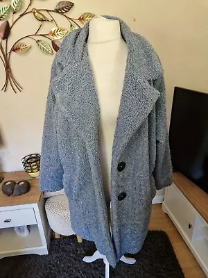 Buy F&F Teddy Bear Coat. Size 18. Pale Blue. Lined, With Pockets. Soft Jacket. VGC • 12£