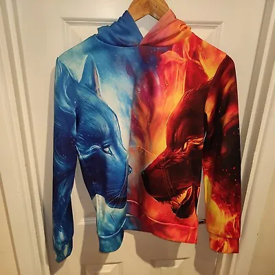Buy Fire And Ice Wolf Casual Women Men 3D Print Hoodies Sweatshirt • 21.99£