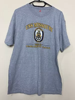 Buy Uss Missouri  Pearl Hrbour Grey T-shirt Used Men's Size L Large B43 • 4.99£