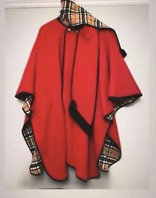 Buy Stunning Red Reversible Wool Mix Tartan Cape • 50£
