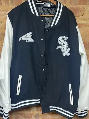 Buy New Era Chicago White Sox Wordmarl Varsity Jacket Baseball Black Rrp £156 • 49.95£
