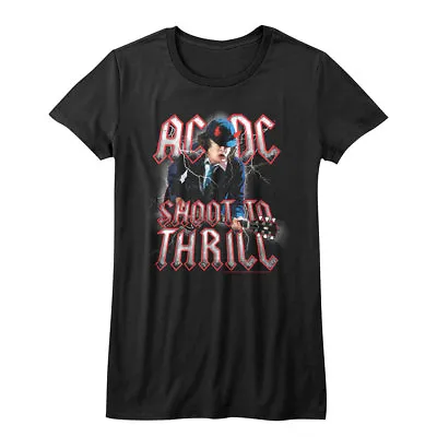 Buy ACDC Shoot To Thrill Angus Shredding Womens T Shirt Rock Band Concert Tour Merch • 23.21£