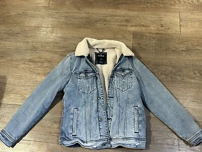 Buy Hollister Sherpa Lined Denim Jacket Size S Small Excellent Condition Worn Twice • 20£