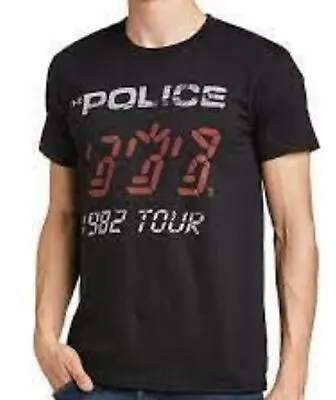 Buy Official The Police World Tour 1982 Mens Black T Shirt The Police Classic Tee • 16.95£