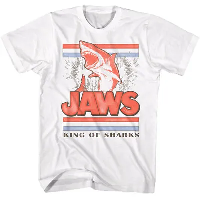 Buy Jaws 70's Movie Great White Jumping Out Of Water King Of Sharks Men's T Shirt • 48.91£