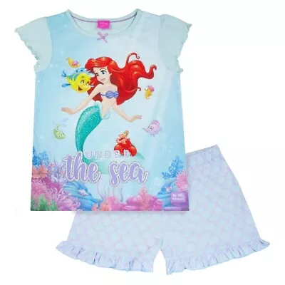 Buy The Little Mermaid Girls Ariel Pyjama Shorts Set NS5307 • 17.63£