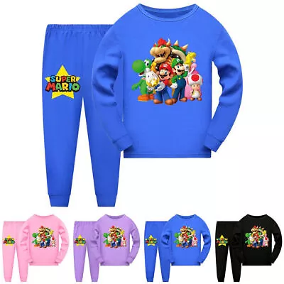 Buy Kid Boy Super Mario Pyjamas PJ S Set Cartoon Sleepwear Nightwear Outfits Clothes • 14.82£