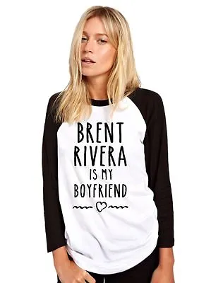 Buy BRENT RIVERA Is My Boyfriend - Merch Girls Womens Baseball Top Many Sizes • 14.99£