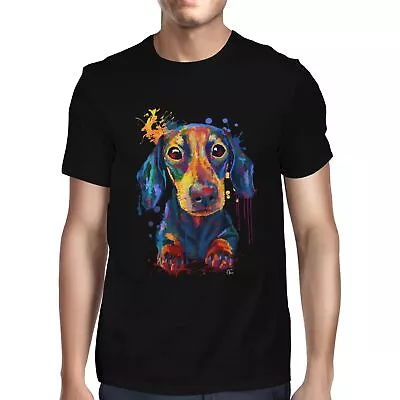 Buy 1Tee Mens Watercolour Abstract Descend Dog  T-Shirt • 8.99£