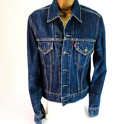 Buy Levi Strauss 705 Red Tab Ladies Vintage 90s Dark Blue Trucker Jacket Size Small • 58.95£