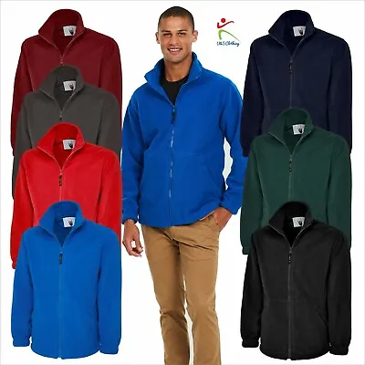 Buy Uneek Classic Full Zip Micro Fleece Jacket Casual Work Wear Extra Warm Mens TOP • 15.37£