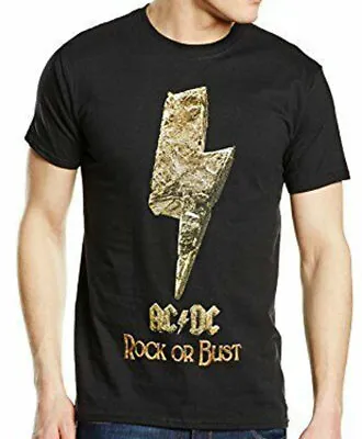 Buy Official AC/DC Rock Or Bust 2 Mens Unisex Black T Shirt AC/DC Classic Tee • 14.50£