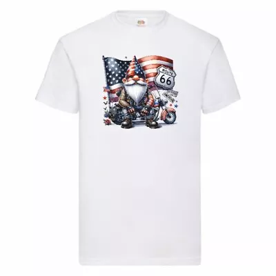 Buy Route 66 American Biker Gnome T Shirt Small-2XL • 11.99£
