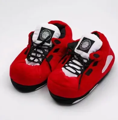 Buy Aj4 Red Plush Sneaker Slippers • 14£