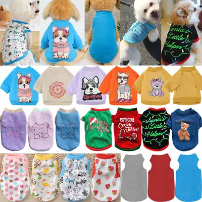 Buy Pet Christmas Clothes Puppy Dog Jumper Small Yorkie Chihuahua Cat T-shirt Outfit • 5.21£