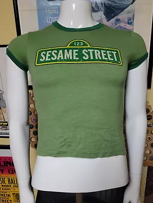 Buy Womens Girls Jrs The Way To Sesame Street Logo T Shirt Small Y2K Junk Food • 18.89£