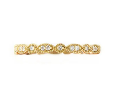 Buy Diamond Eternity Ring In Solid Gold 9k, 14k, 18k, Milgrain Marquise Diamond Band • 352.74£