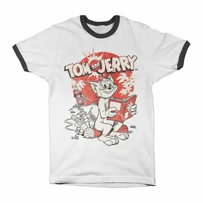 Buy Men's Tom And Jerry Vintage Comic Ringer T-Shirt • 12.95£
