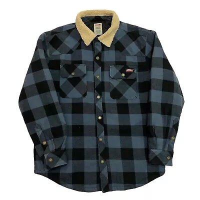Buy Dickies Shirt Jacket Quilt Lined Check Blue Mens M Cotton Button Up • 39.99£