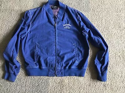 Buy REFRIGIWEAR Mens Lightweight Light Blue Cotton Bomber Jacket Size L • 5.99£