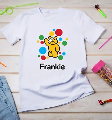 Buy Personalised Children In Need Pudsey Bear Baby & Kids School T-shirt Dress Up • 9.99£