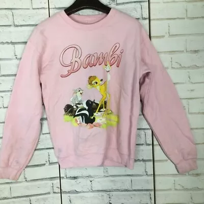Buy DISNEY Bambi Sweatshirt Pink  Size Small Oversize • 10.99£