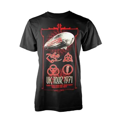Buy Led Zeppelin T Shirt UK Tour 71 Officially Licensed Mens Black Classic Rock 1971 • 14.96£