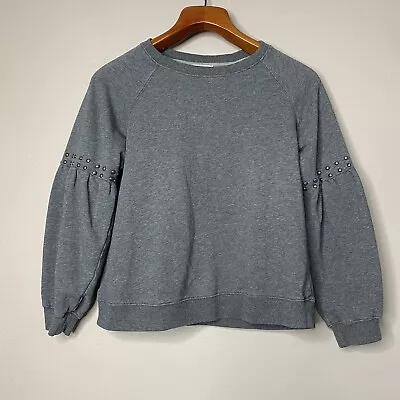 Buy Current Air Studded Detail Balloon Sleeve Sweatshirt Gray Size M • 23.16£