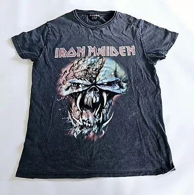 Buy IRON MAIDEN Skull Logo Graphic Heavy Metal Band Distressed Effect T-Shirt Uk 12 • 3.99£