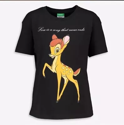 Buy Disney Black Bambi Crew T Shirt • 19.99£