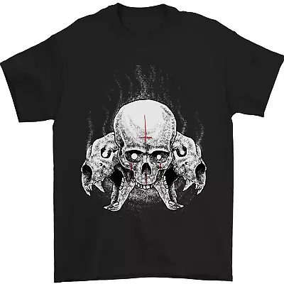 Buy Satanic Skulls Gothic Biker Heavy Metal Mens T-Shirt 100% Cotton • 8.49£