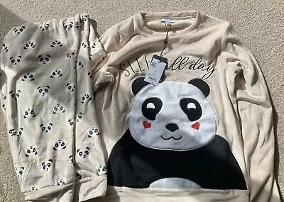Buy M&Co Girl’s 2 Piece Very Cute And Soft Beige Panda Pyjama Set. Age 15 Yrs. BNWT • 14.99£