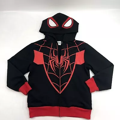 Buy Spider-Man Miles Morales Full-Zip Cosplay Hoodie Zip Up Jacket Black Kids M • 25.33£