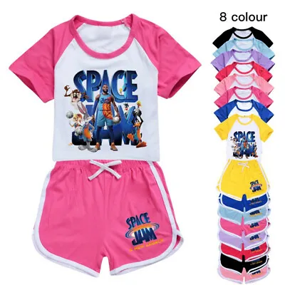 Buy Boys Girls SPACE JAM T-Shirt Shorts 2PCS Set Kids PJ'S Loungewear Tracksuit Gift • 13.48£