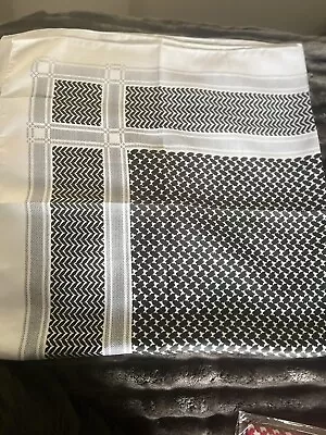Buy Black & White Palestinian Shemagh Freedom Scarf Keffiyeh New Head Wrap • 4.49£