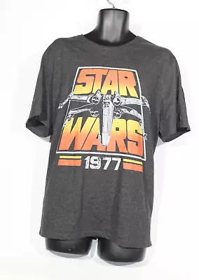 Buy Star Wars 1977 T-Shirt 2XL Grey Graphic Print Short Sleeve Mens • 14.99£