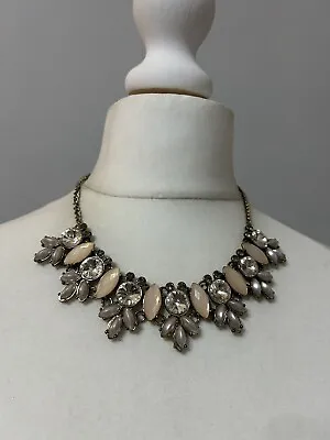 Buy Gold Toned Chunky Bib Necklace Statement Modern Focal Festival Summer Jewellery • 6.49£