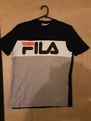 Buy New Mens Fila T Shirt Short Sleeve Crew Round Neck Printed Logo Top Cotton Tee • 4£