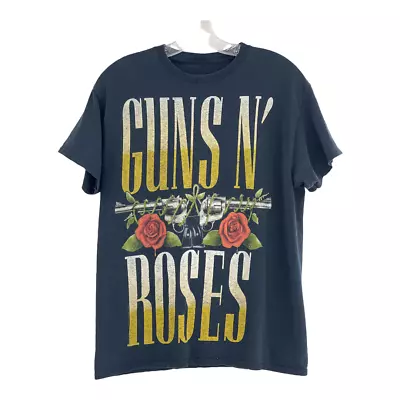 Buy Bravado (XL) Women's Fitted Black Guns And Roses Distressed Tee Shirt T-Shirt • 28.95£